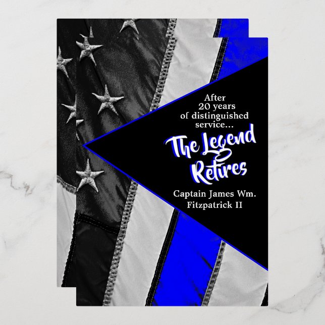 Invitation En Aluminium La légende retire la retraite de la police (Recto/Verso)