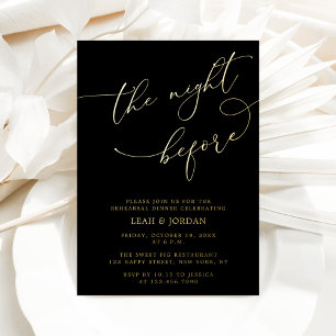 Invitation En Aluminium La Nuit Avant le Dîner de Répétition de Mariage Or