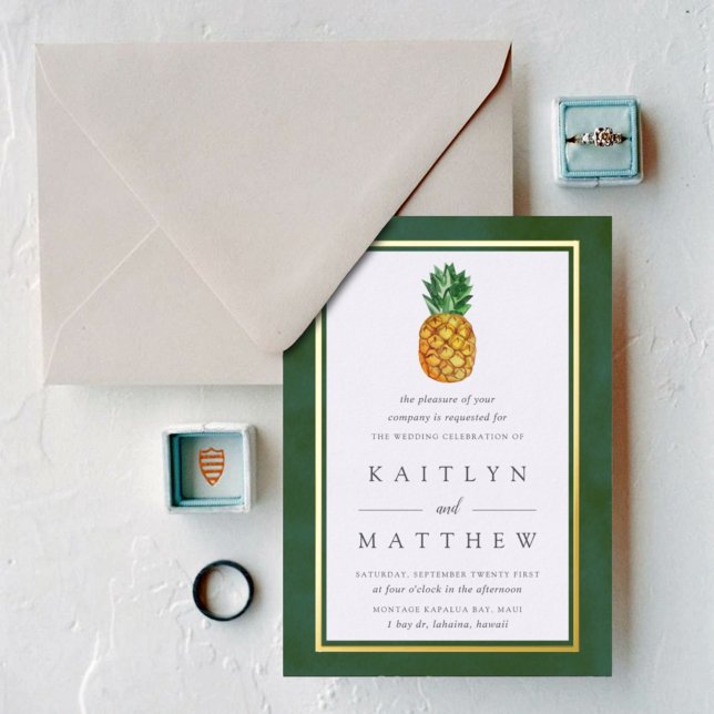 Invitation En Aluminium La véritable collection de mariage Tropical Pineap (Créateur téléchargé)