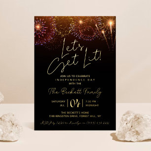 Invitation En Aluminium Laissons-nous ! 4 juillet Party Real