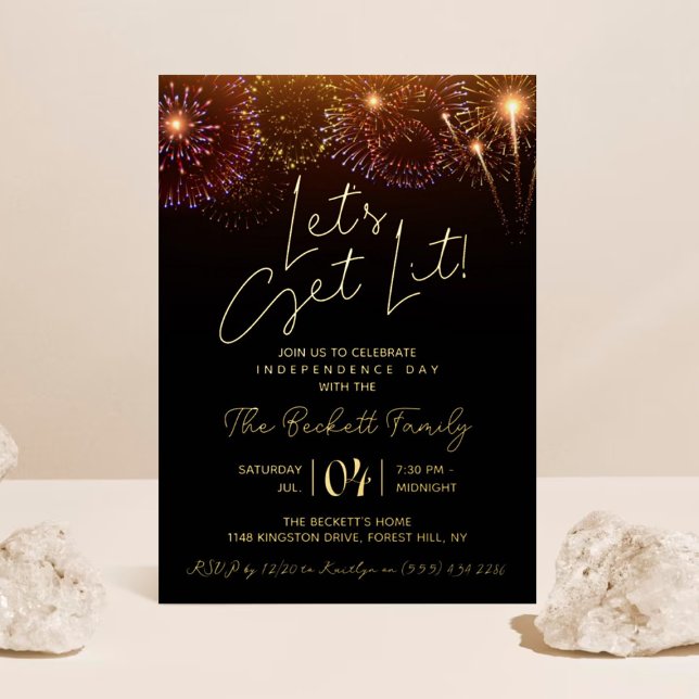 Invitation En Aluminium Laissons-nous ! | 4 juillet Party Real (Créateur téléchargé)