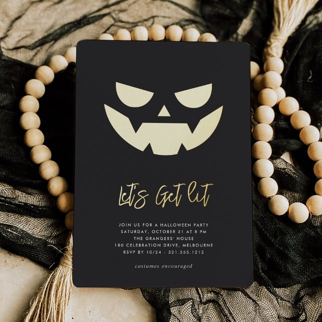 Invitation En Aluminium Laissons-nous ! | Jack O'Lantern Halloween Party (Créateur téléchargé)