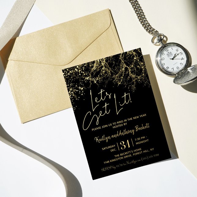 Invitation En Aluminium Laissons-nous ! | Réel Soirée du Nouvel An (Créateur téléchargé)