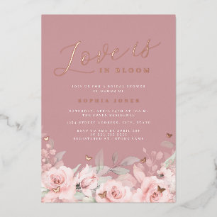 Invitation En Aluminium L'amour est dans la Rose de fleurs Fête des mariée