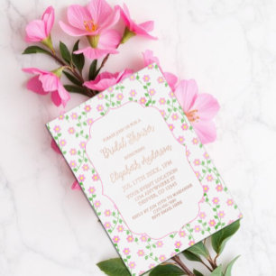 Invitation En Aluminium L'amour est en fleurs Fête de mariage rose floral