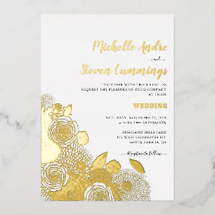Invitation En Aluminium L'amour fleurit • Élégant mariage floral