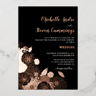 Invitation En Aluminium L'amour fleurit • Élégant mariage floral