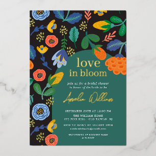 Invitation En Aluminium L'amour floral dans la Fête des mariées en fleur
