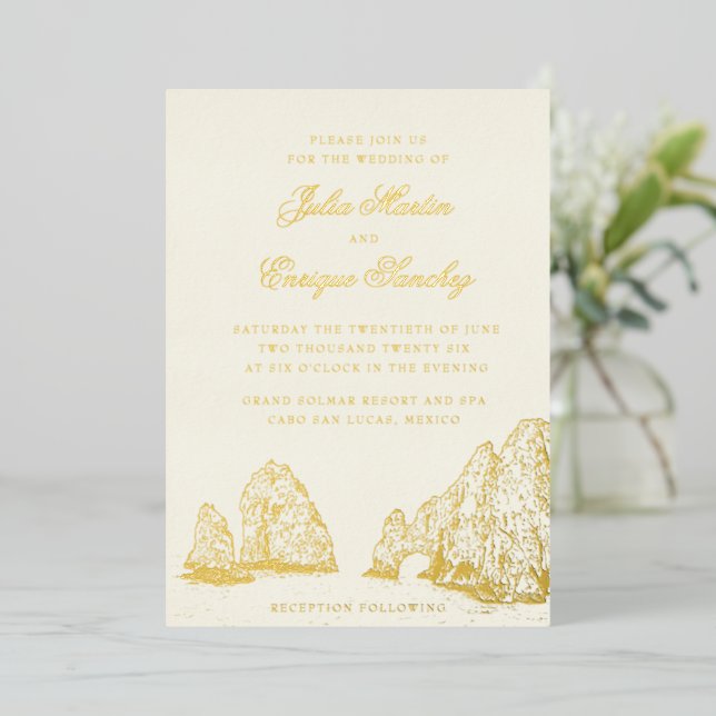 Invitation En Aluminium L'Arche Cabo San Lucas Mariage (Debout devant)
