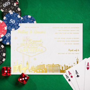 Invitation En Aluminium Las Vegas Engagement Party Gold
