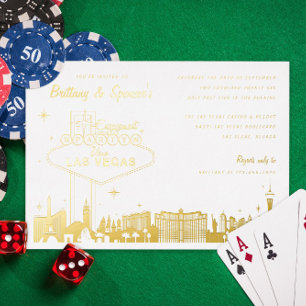 Invitation En Aluminium Las Vegas Theme Engagement Party