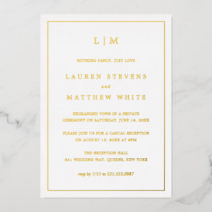 Invitation En Aluminium Lauren Monogram Mariage élégantRéception