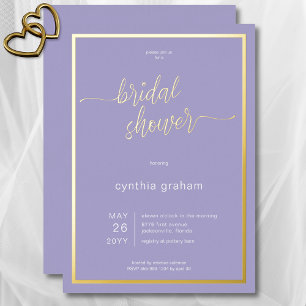 Invitation En Aluminium Lavande Violet Moderne Mariage Minimaliste