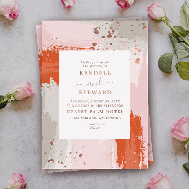 Invitation En Aluminium Le Mariage de l'Arist moderne lumineux abstrait él (Créateur téléchargé)