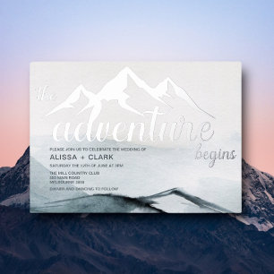 Invitation En Aluminium Le Mariage de Montagne où l'Aventure Commence