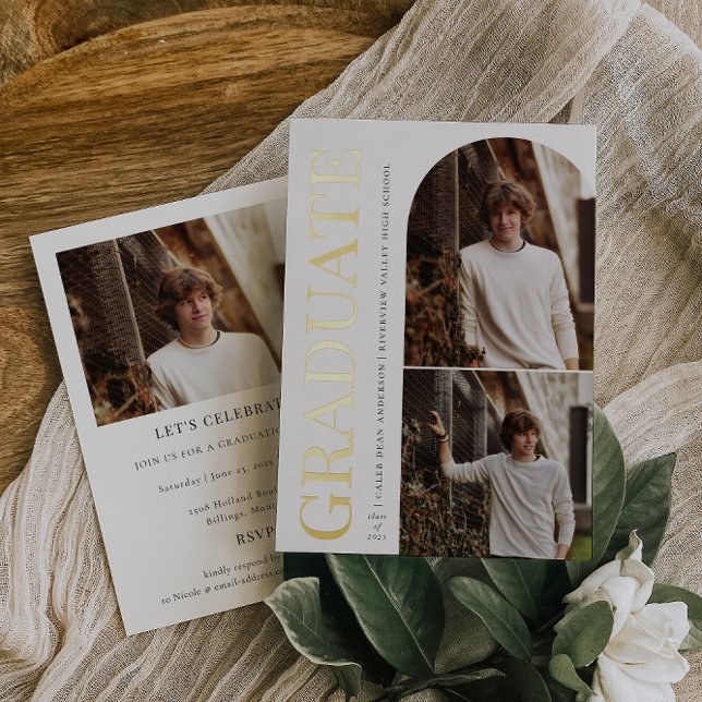 Invitation En Aluminium Légende de diplômé Photo de remise de diplômes (Créateur téléchargé)