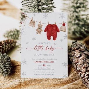 Invitation En Aluminium Ligne de vêtements de Noël Une Baby Shower Joyeuse