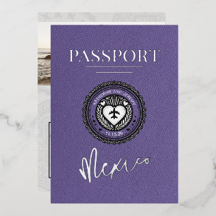 Invitation En Aluminium Lilac Mexique Mariage de passeport