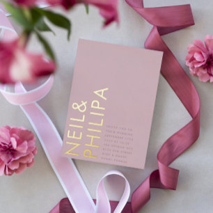 Invitation En Aluminium Lilas Violet Mauve Moderne NOMS Mariage Simple