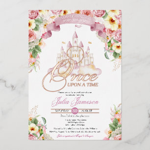 Invitation En Aluminium Little Princess Castle Baby shower Fairytale Real