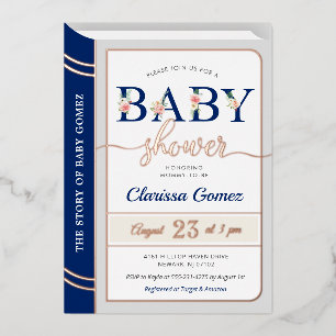 Invitation En Aluminium Livre d'histoire Couverture bébé garçon douche Roy