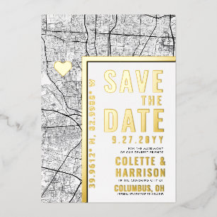 Invitation En Aluminium Localisateur d'amour Columbus   Mariage Enregistre