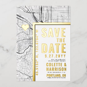 Invitation En Aluminium Localisateur d'amour Portland   Mariage Enregistre