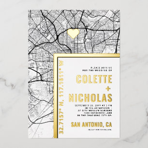 Invitation En Aluminium Localisateur d'amour San Antonio   Ville Mariage à