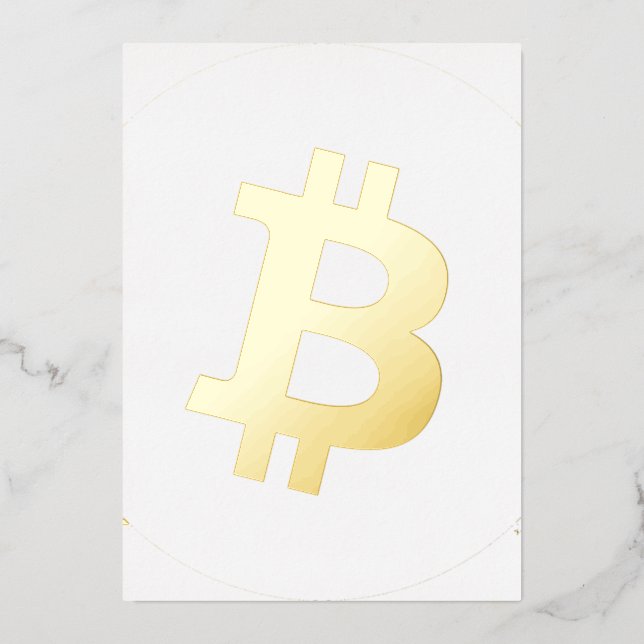 Invitation En Aluminium Logo Bitcoin Cryptomonnaie (Recto)