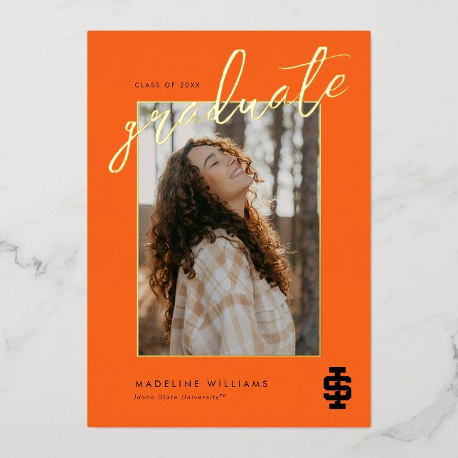 Invitation En Aluminium Logo de l'Université d'État de l'Idaho (Recto)