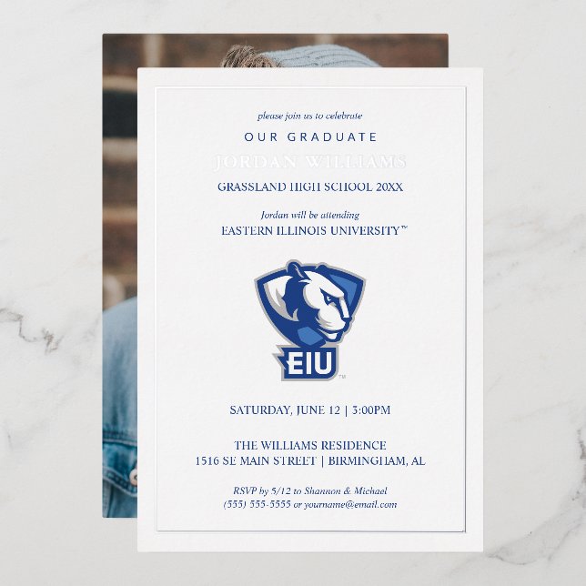 Invitation En Aluminium Logo Eastern Illinois University Panthers (Recto/Verso)