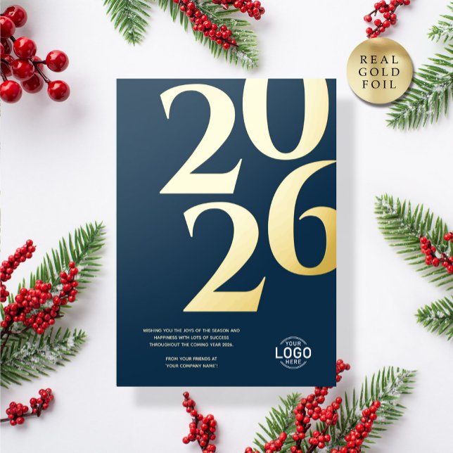 Invitation En Aluminium Logo Moderne Simple Marine Blue Business Holiday C (Créateur téléchargé)