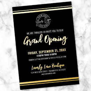 Invitation En Aluminium Logo Ouverture de l'entreprise Grand Opening