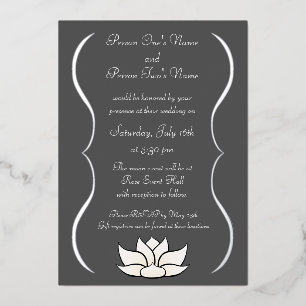Invitation En Aluminium Lotus en blanc