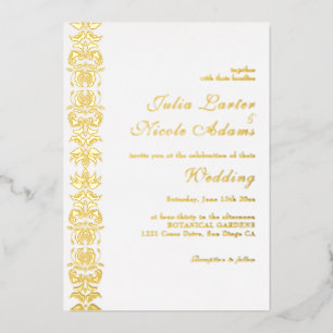 Invitation En Aluminium Lotus Flower Mandala Golden Frame