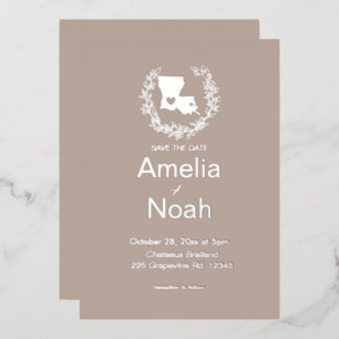 Invitation En Aluminium Louisiana State Destination Wedding