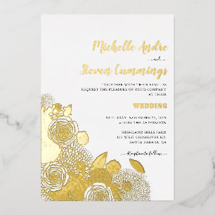 Invitation En Aluminium Love Blooms ・ Elégant Mariage Floral