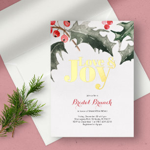 Invitation En Aluminium Love & Joy Botanique Mariage Houx et Baies