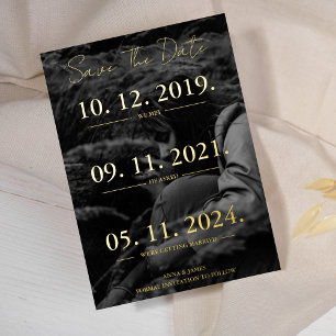 Invitation En Aluminium Love Story Timeline Photo Enregistrer La Date