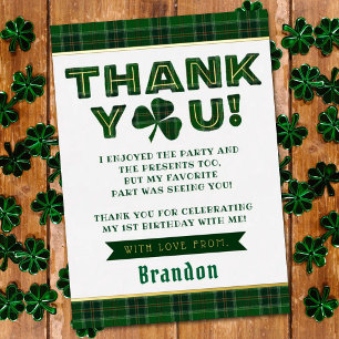 Invitation En Aluminium Lucky Little Shamrock 1er anniversaire Merci réel