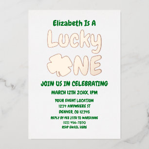 Invitation En Aluminium Lucky One St Patrick's Day 1er anniversaire