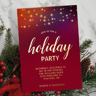 Invitation En Aluminium Lumières de Noël en guirlande Fête de fêtes