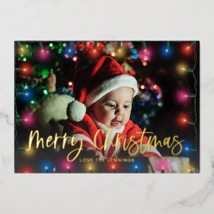 Invitation En Aluminium Lumières de Noël & Photo