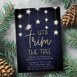 Invitation En Aluminium Luminous Stars Christmas Tree Trimming Party