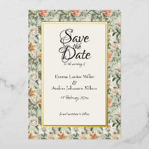 Invitation En Aluminium Lush Luxe, Tiger Lily & Mint, Enregistrer la date