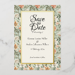 Invitation En Aluminium Lush Luxe, Tiger Lily & Mint, Sauvegarder la date