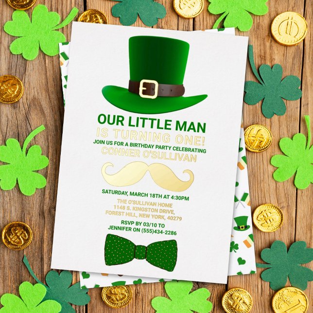 Invitation En Aluminium Lutin Moderne Anniversaire Saint-Patrick Véritable (Créateur téléchargé)