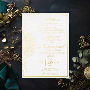 Invitation En Aluminium Luxe Gold Mandala Mariage musulman Nikah