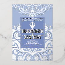 LuxGlitter Bleu Argent Mariage Sikh Anand Karaj