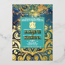 LuxGlitter Bleu Or Ganesha Mariage Indien